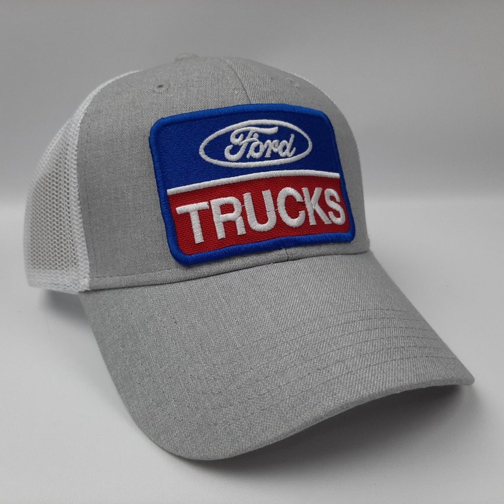 Ford trucks embroidered patch mesh snapback hat cap gay white curved bill